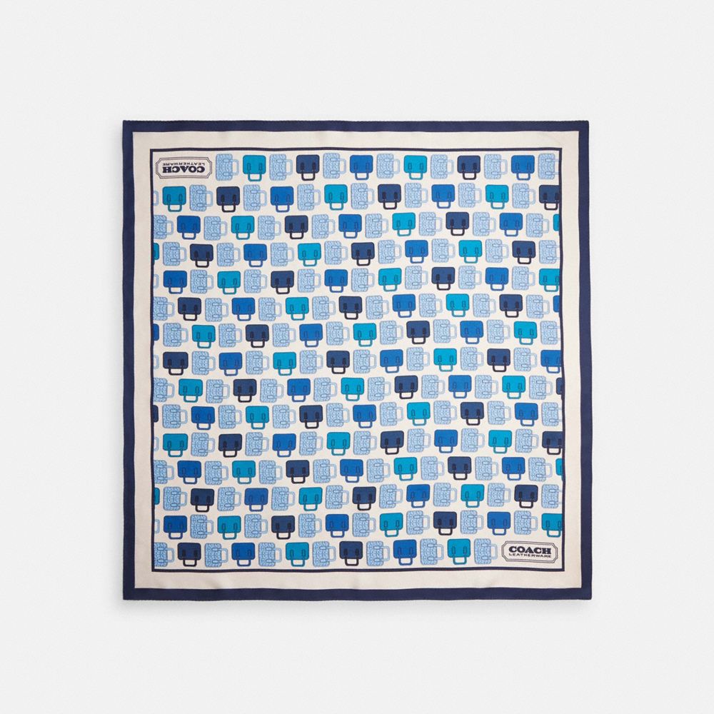 Iconic Motifs Print Silk Square Scarf
