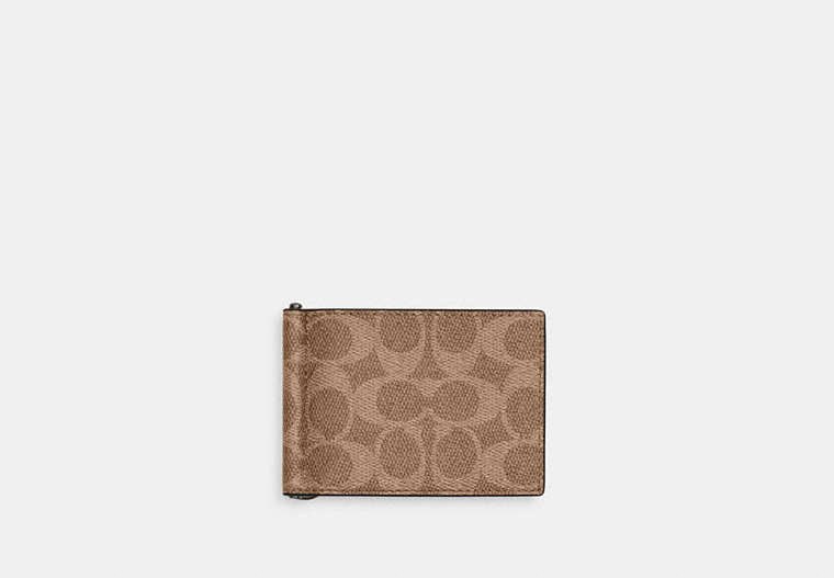 Slim Money Clip Billfold Wallet In Signature Canvas