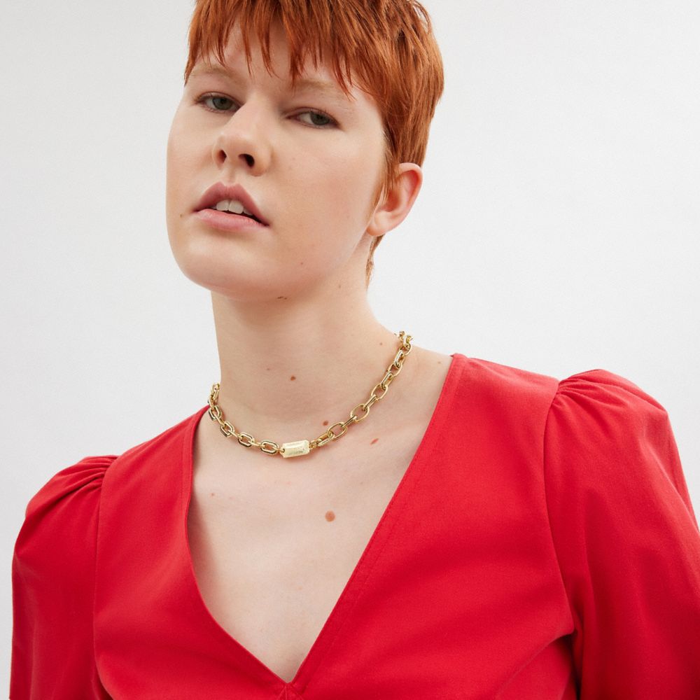 Stitched Chain Link Necklace