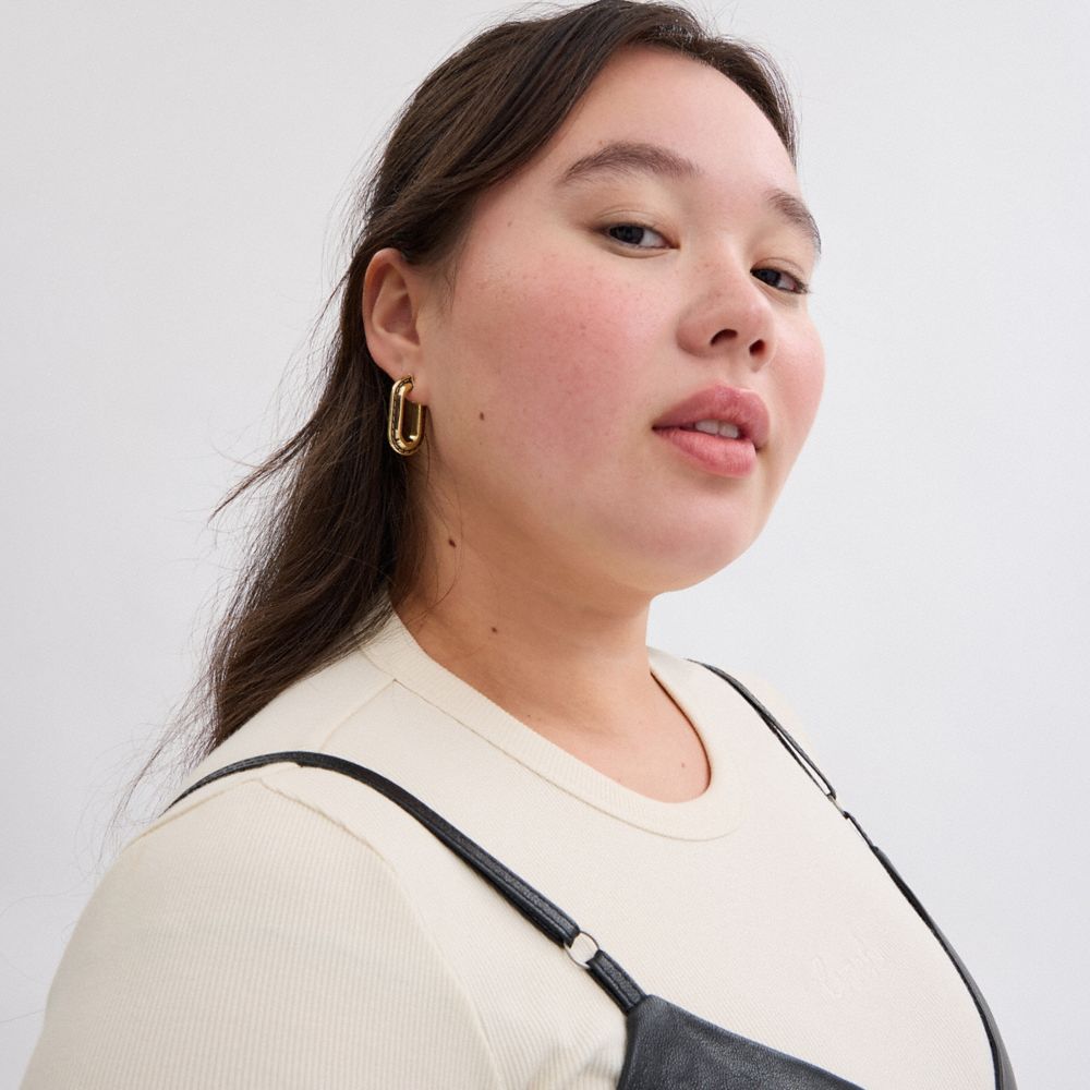 Large Stitched Chain Link Earrings