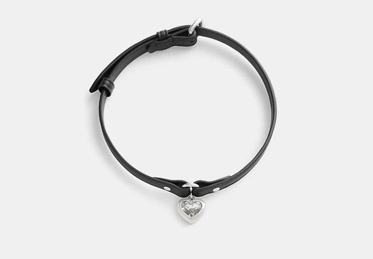 Heart Charm Leather Choker