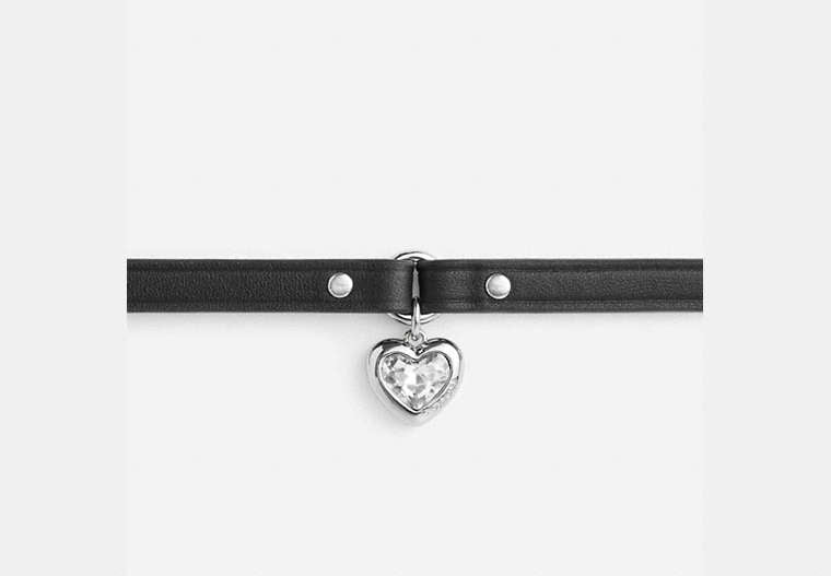 Heart Charm Leather Choker