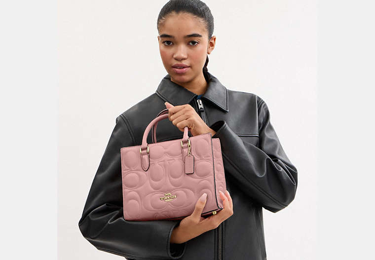 Maggie Small Tote Bag In Signature Leather