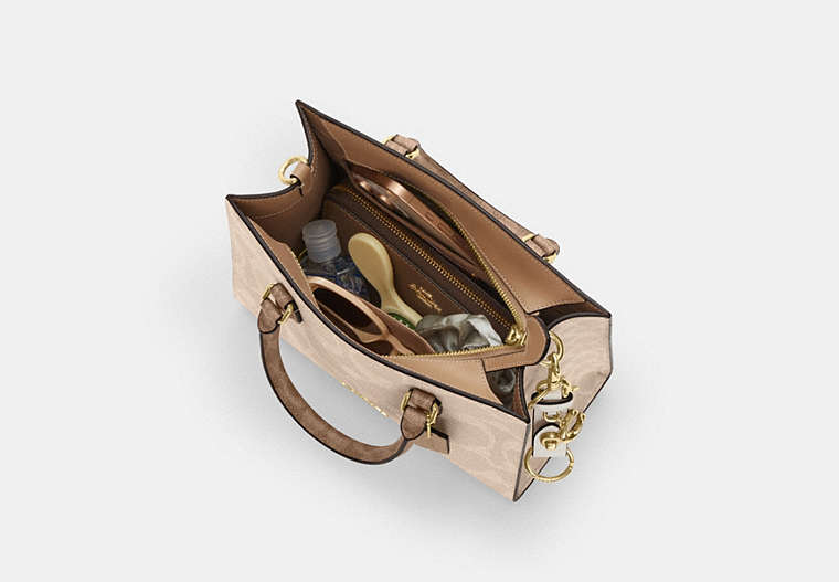 Maggie Small Tote Bag In Blocked Signature Canvas