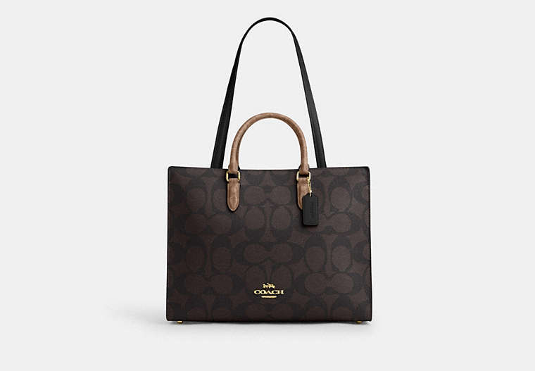 Maggie Tote Bag In Blocked Signature Canvas