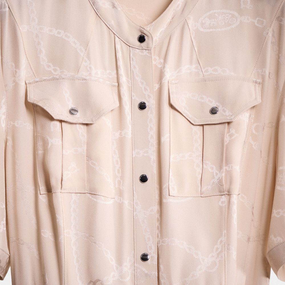 Restored Jacquard Snap Front Dress