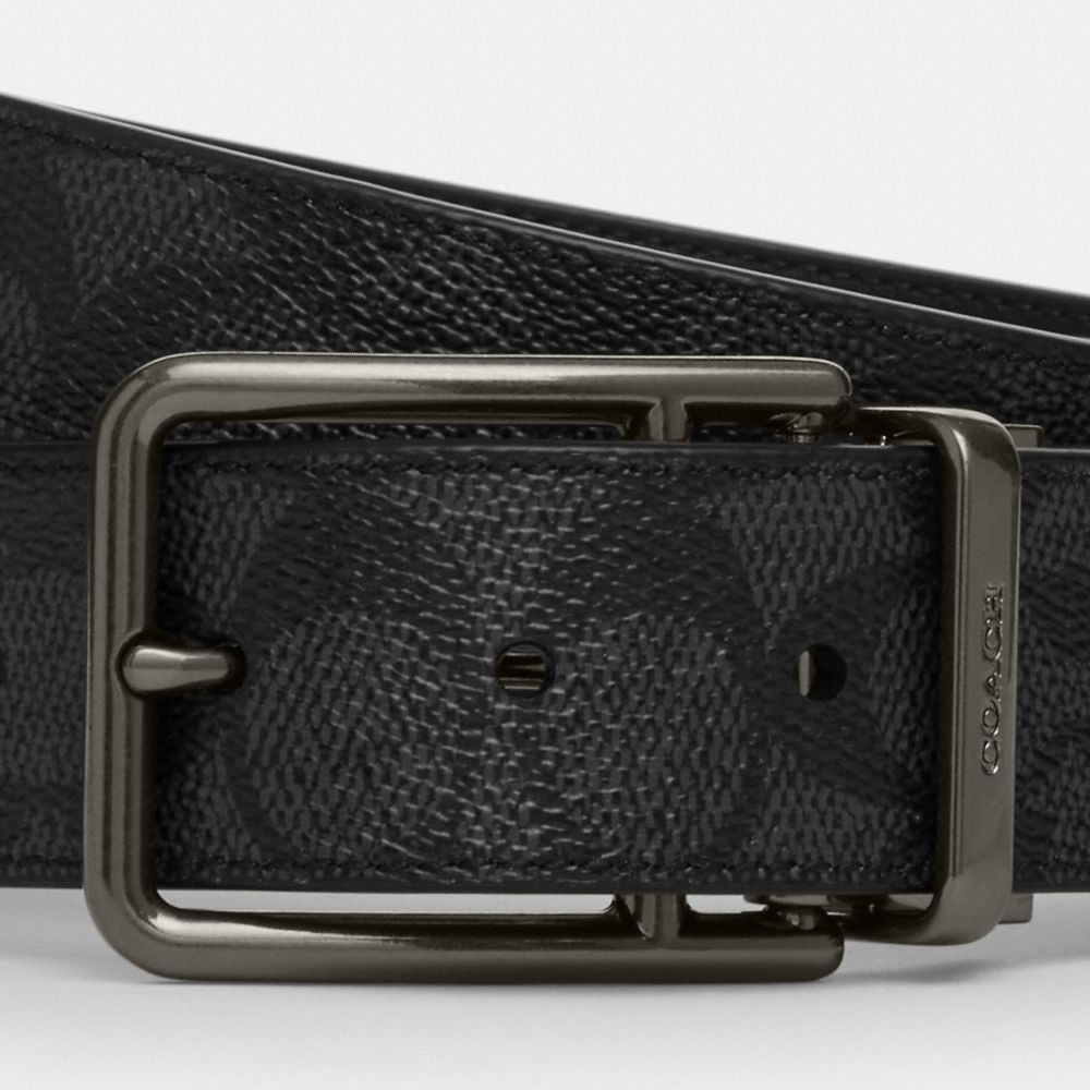 Double Bar Buckle Cut To Size Reversible Belt, 38 Mm