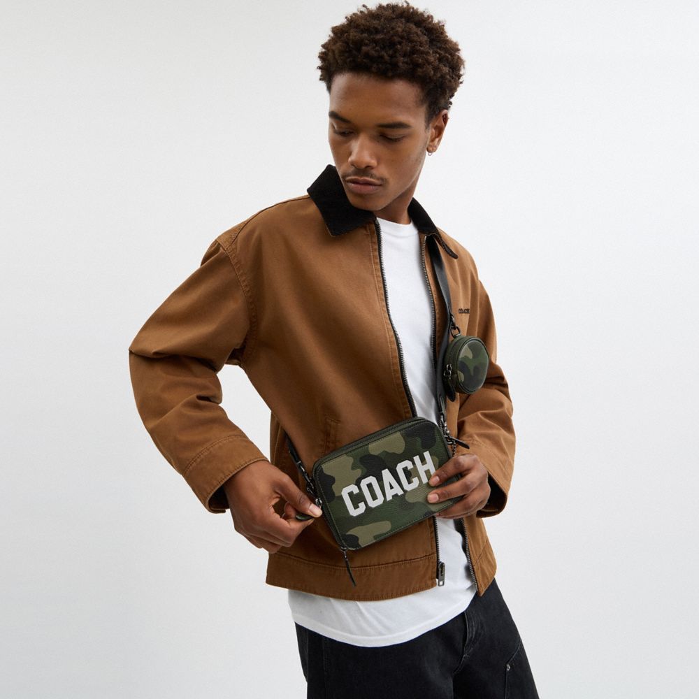 Charter Crossbody Bag 19 With Camo Print And Coach Graphic