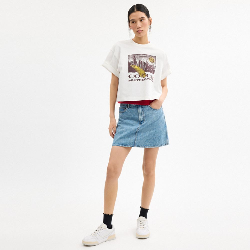Collage Graphic Cropped T-Shirt In Organic Cotton