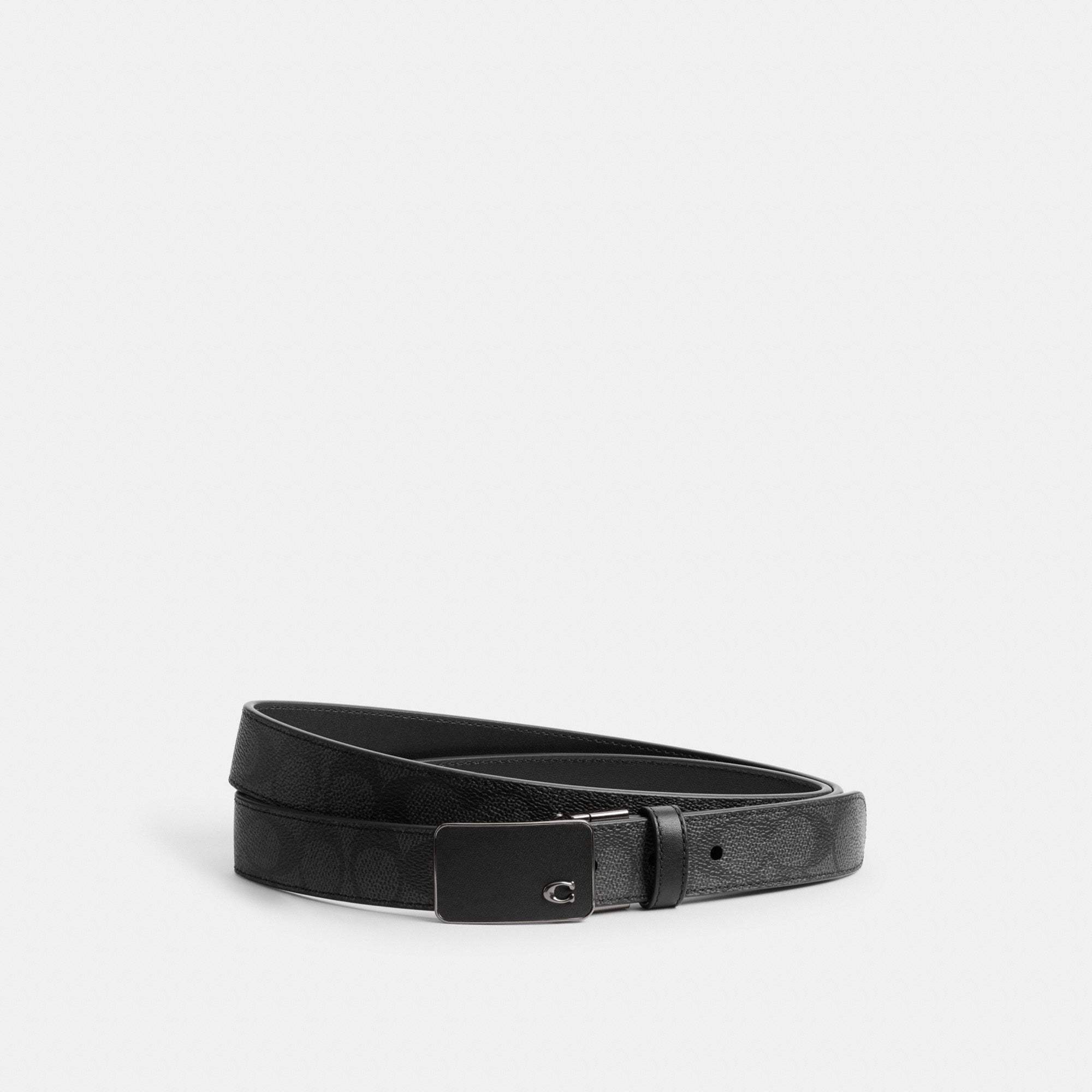 Signature Plaque Buckle Cut-To-Size Reversible Belt, 30 Mm