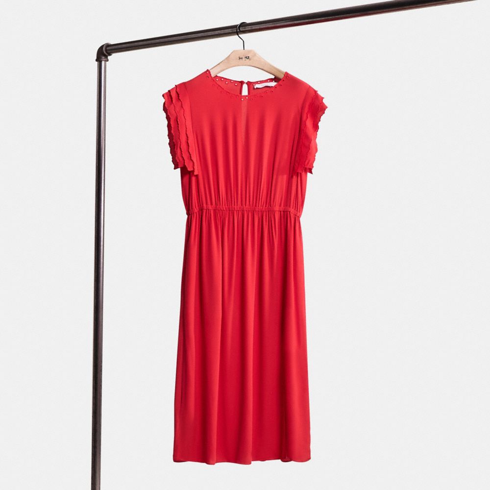 Restored Shoulder Pleat Midi Dress