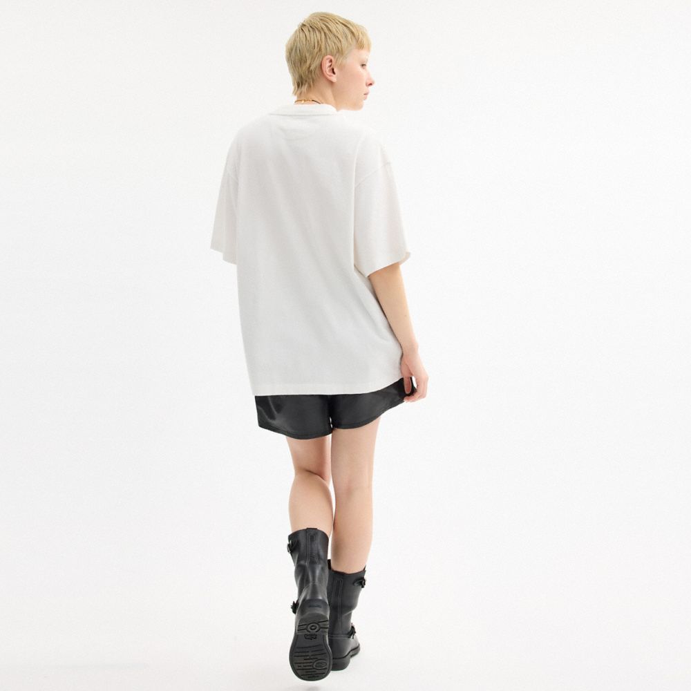 Cursive Coach Embroidered T Shirt In Organic Cotton
