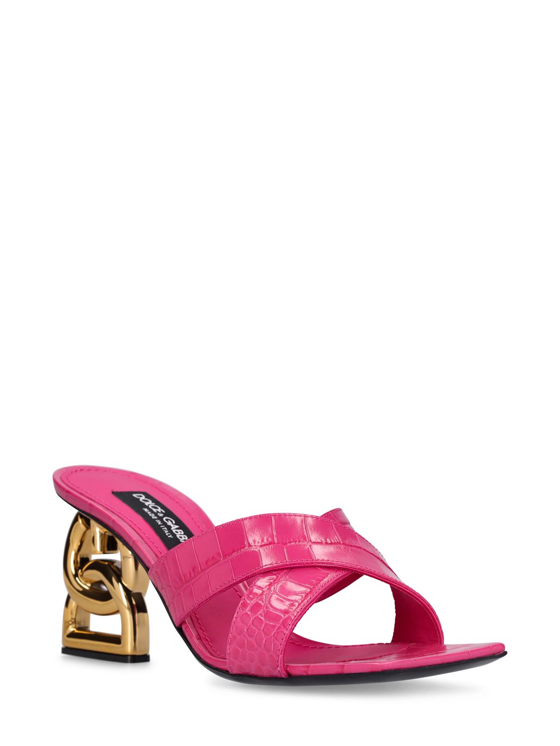 Dolce & Gabbana Dolce&Gabbana 75mm Patent croc embossed leather mules - Size: UK 2 Heels | Shop From The Mirage