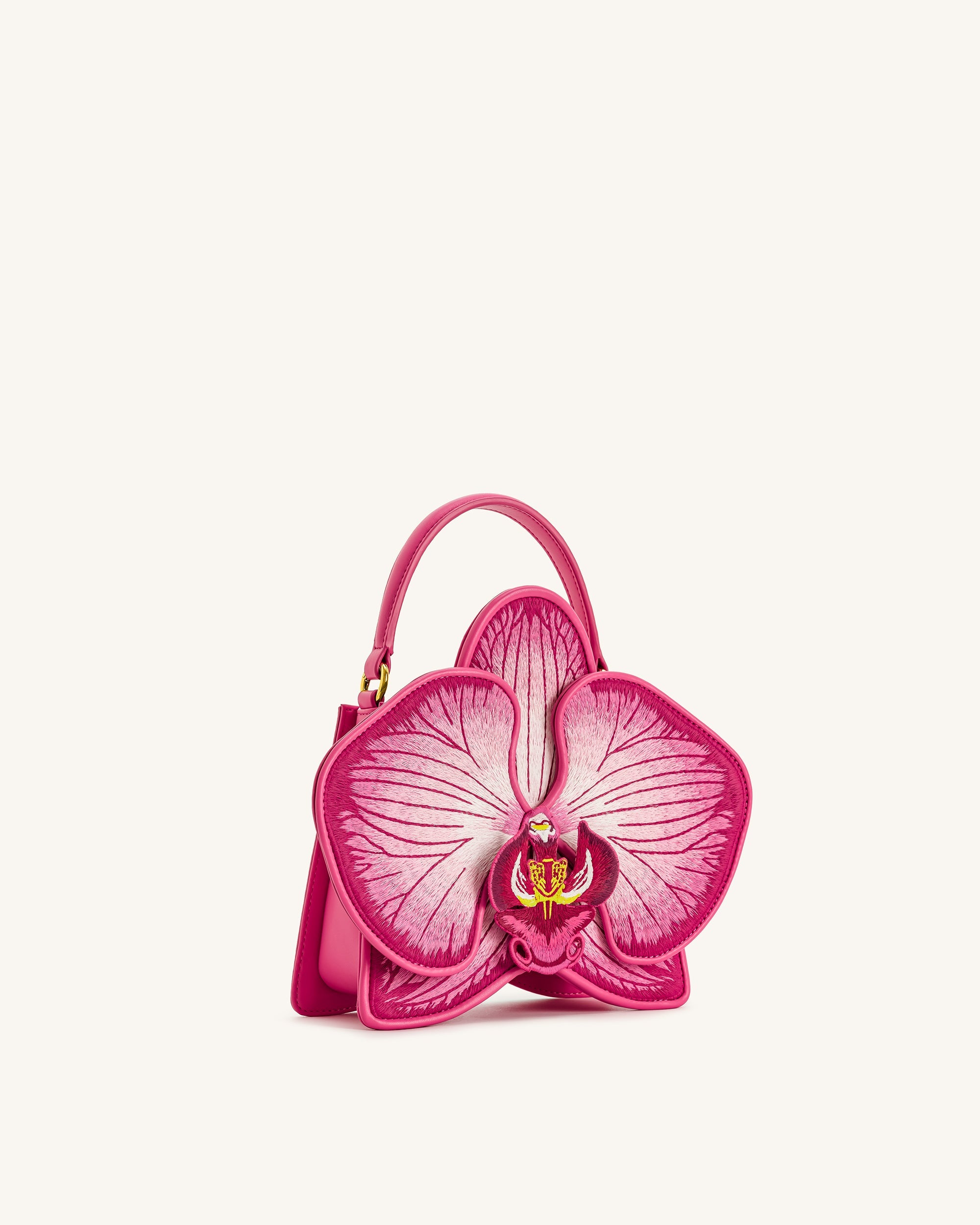 Flora Orchid Shaped Top Handle Bag - Purple