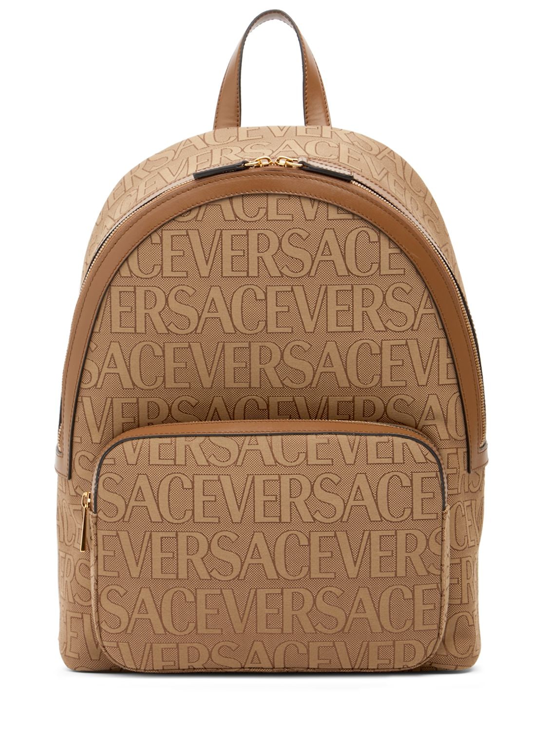 Versace Versace Logo fabric & leather backpack - Backpacks | Shop From The Mirage
