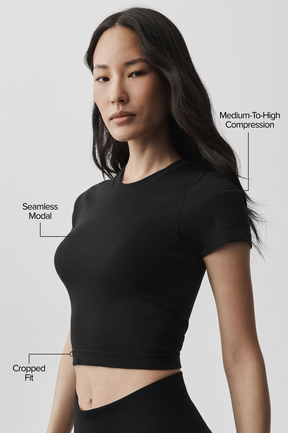 Seamless Modal Ribbed Cropped Short Sleeve