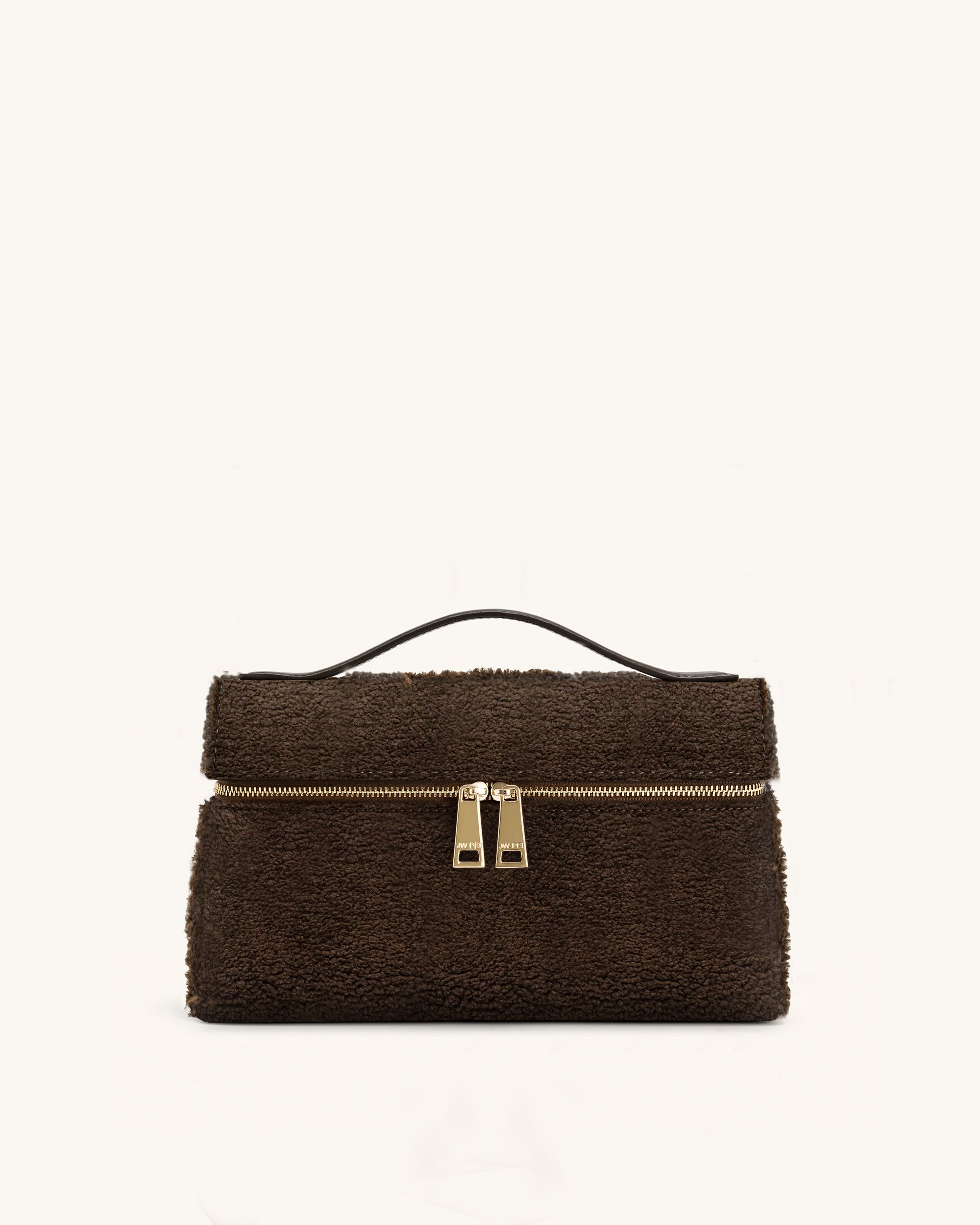 Thea Faux Fur Top Handle Bag - Mocha Brown