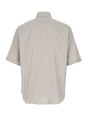 Fendi Beige Shirt with Button-Down Collar and Logo Embroidery on the Front in Cotton Man