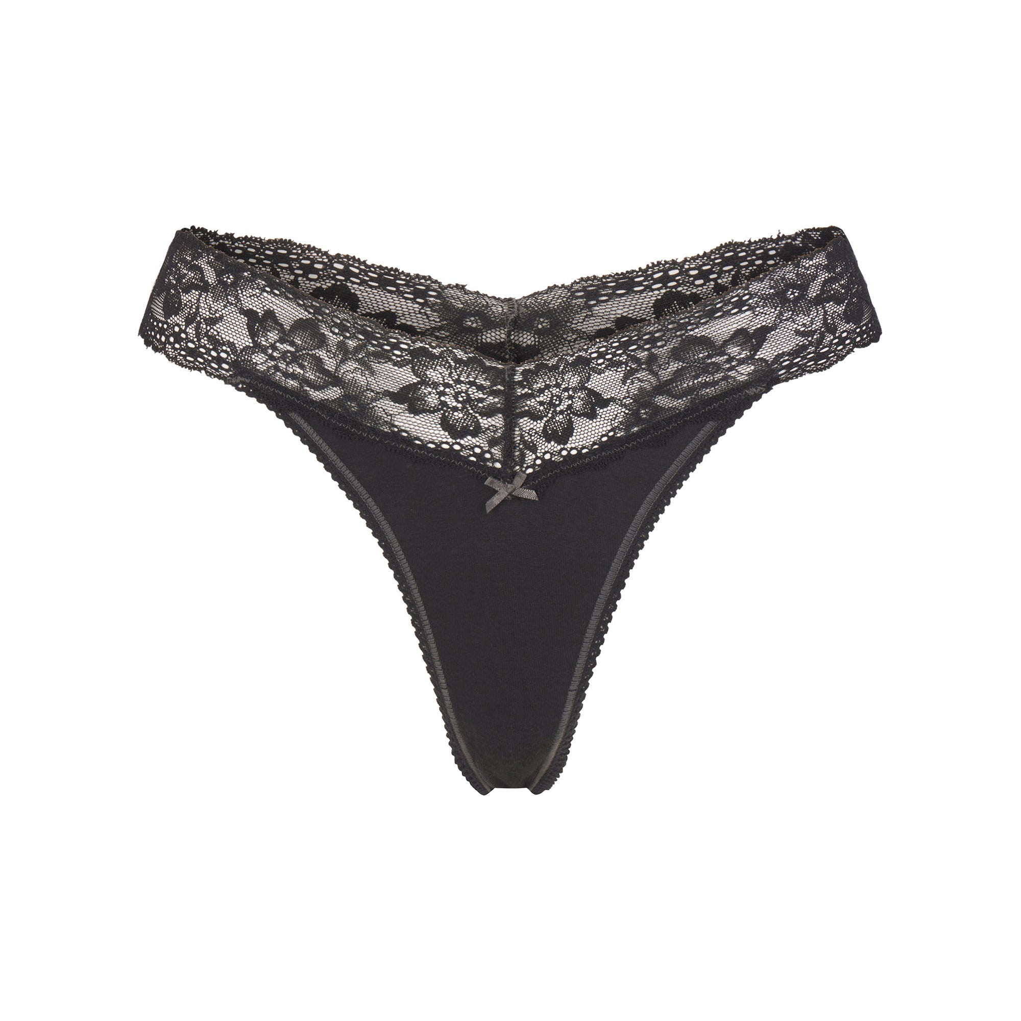 Lightweight Cotton Wide Lace Thong