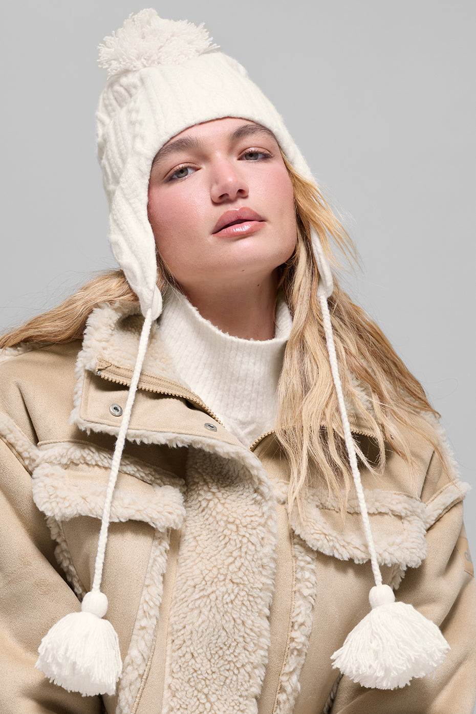 Cable Knit Winter Bliss Earflap Beanie