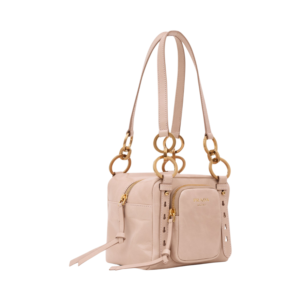 Dangle Leather Top-handle Mini-Bag Powder Pink