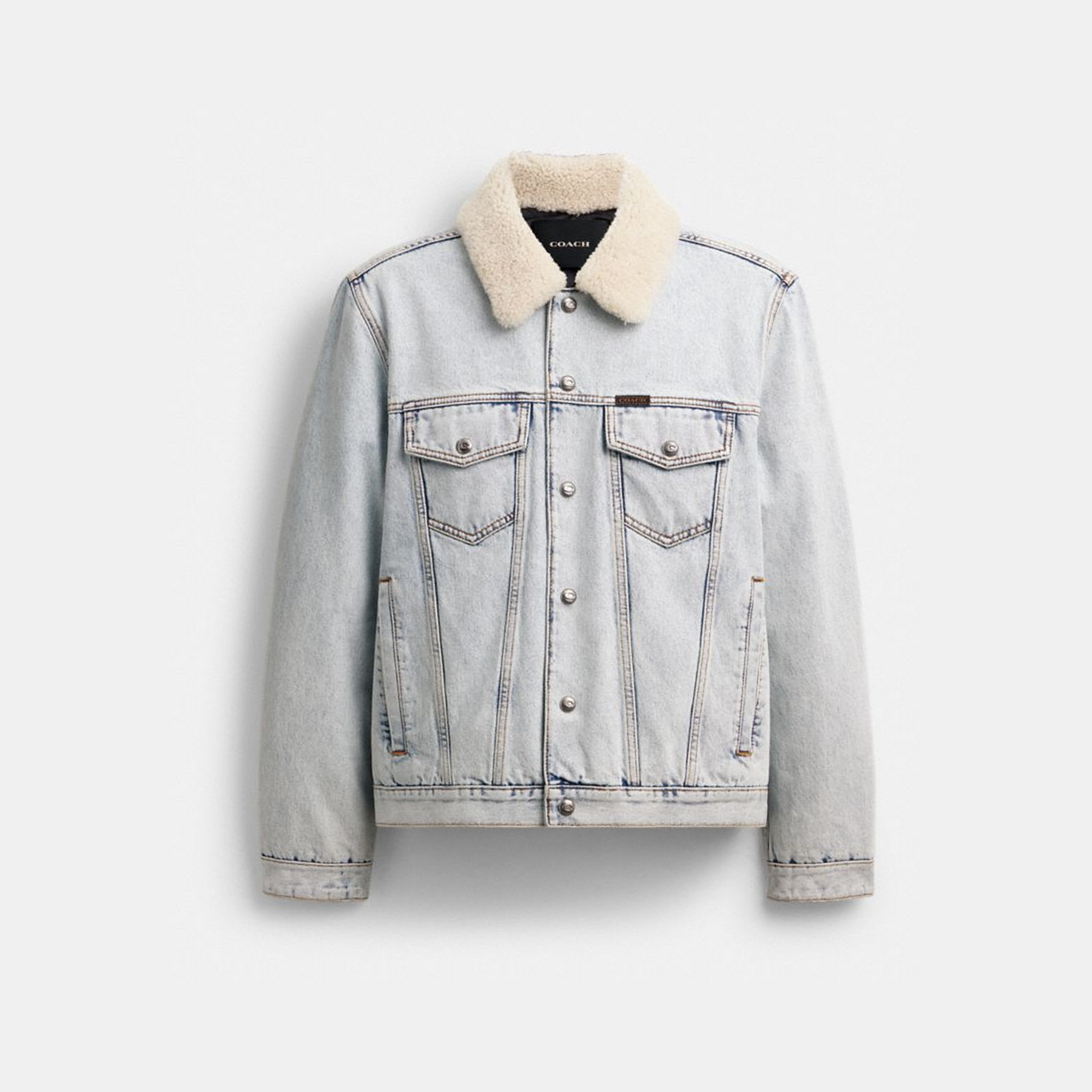 Denim Jacket With Shearling Collar