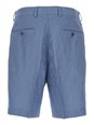 Fendi Blue Shorts with All-Over FF Jacquard in Linen Blend Man