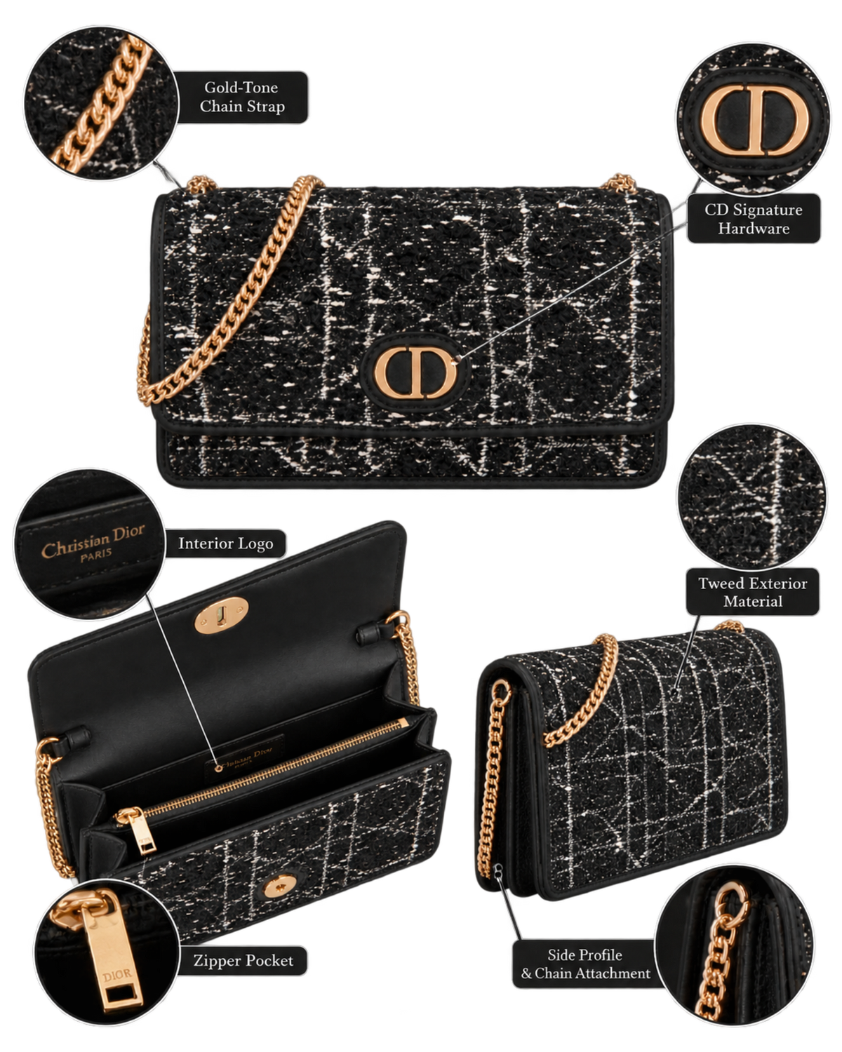 Dior Caro Pouch with Chain
