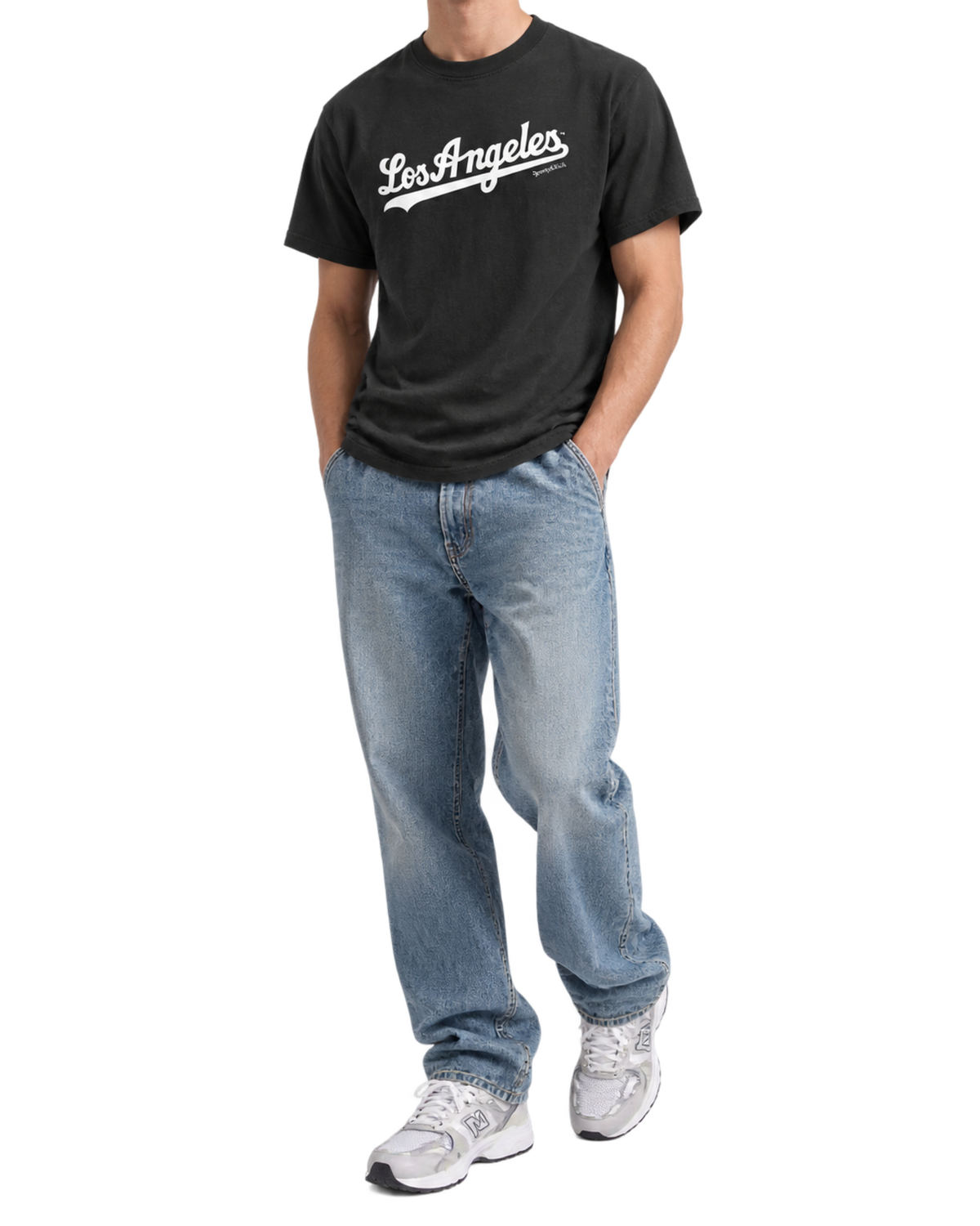 Dodgers T-Shirt - Faded Black/White