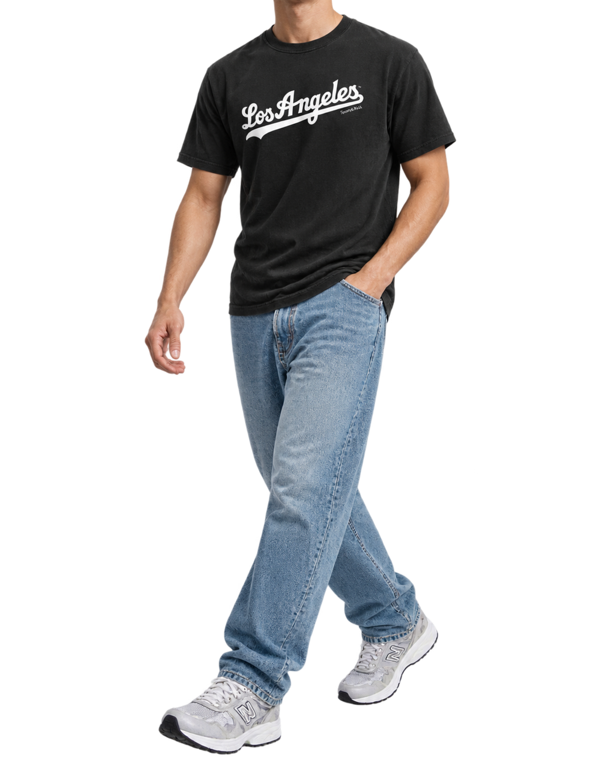 Dodgers T-Shirt - Faded Black/White