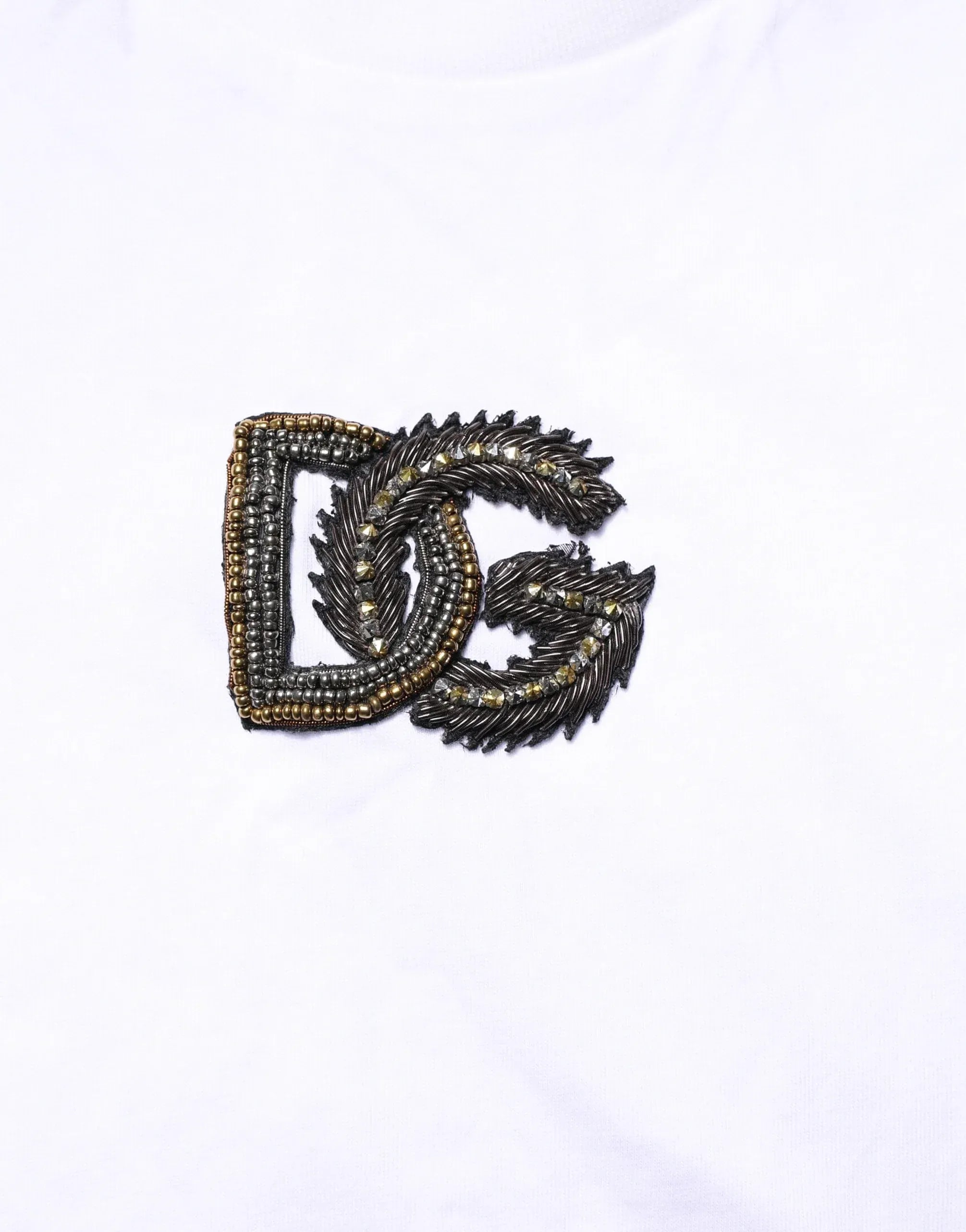 Dolce & Gabbana DG Embellished Cotton T-Shirt