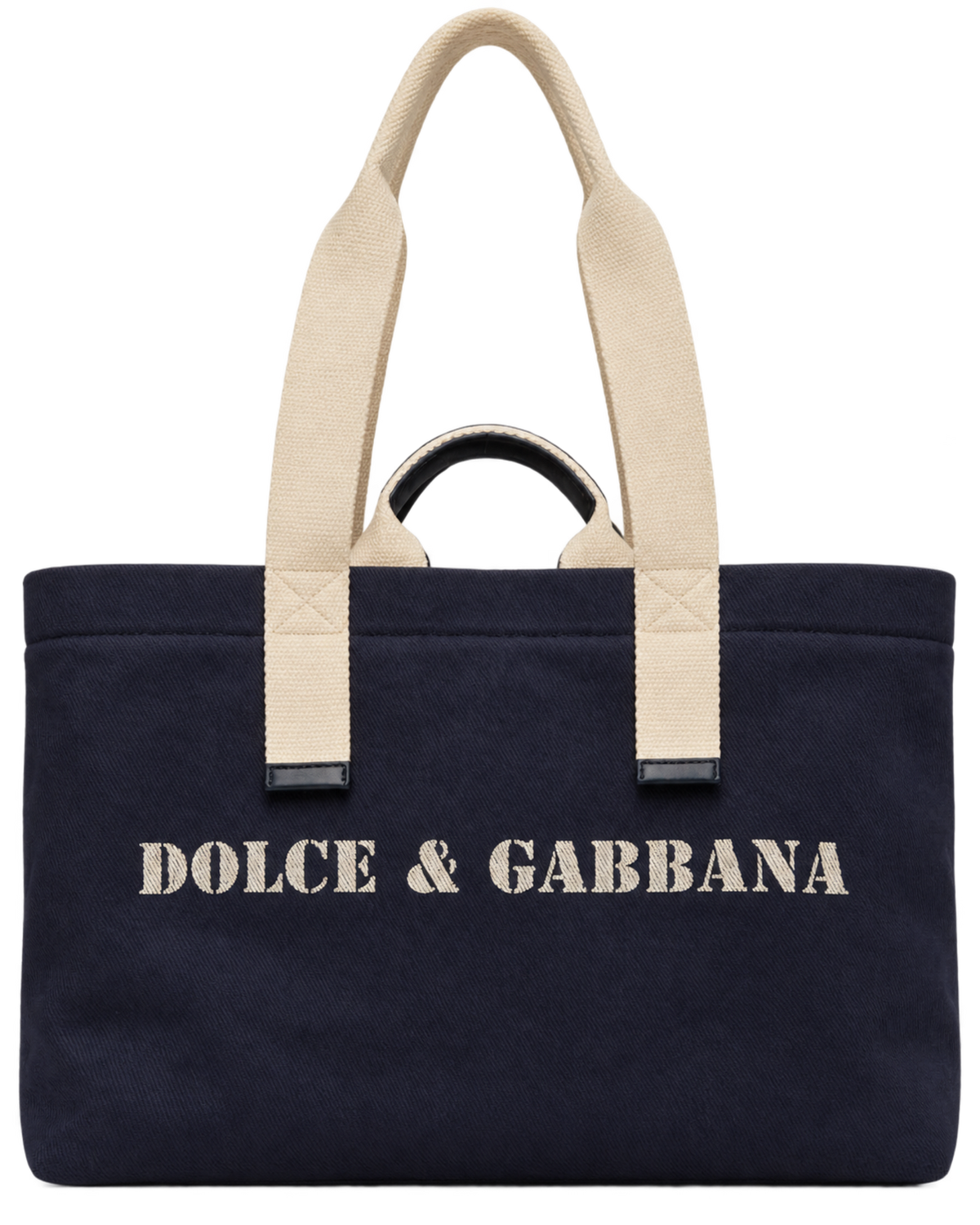 Dolce&Gabbana Navy Printed Drill Holdall Tote