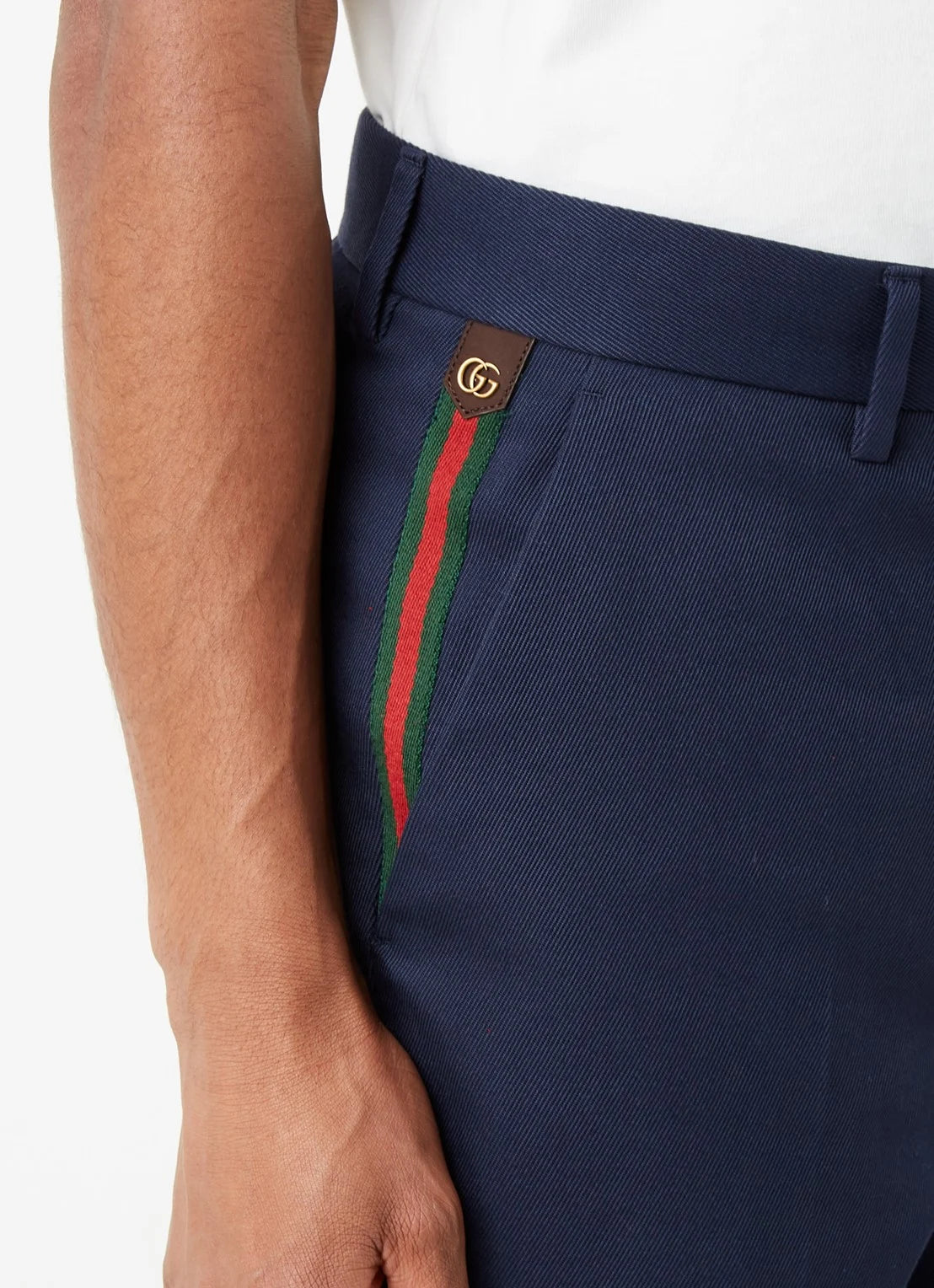 Gucci Women's Slim-Fit Cropped Trousers with Stripe Detail