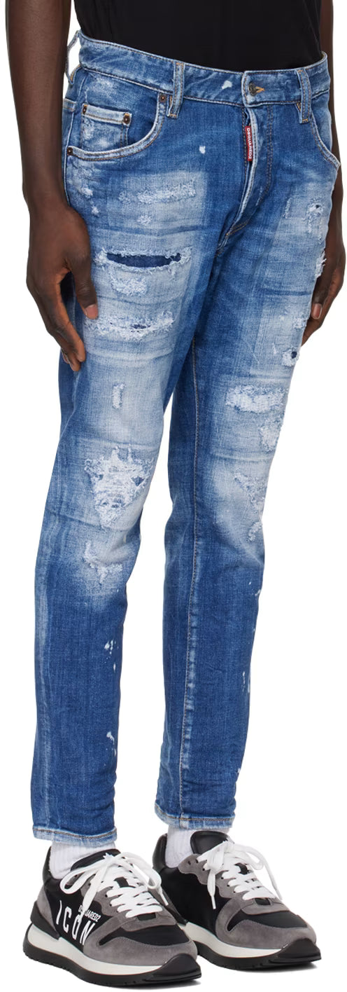 Dsquared2 Indigo Mended Skater Jeans