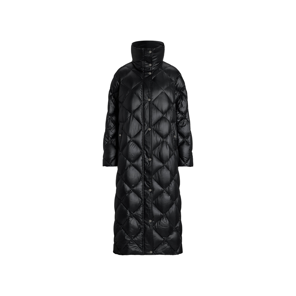 Duck Down Funnel Neck Long Puffer Jacket