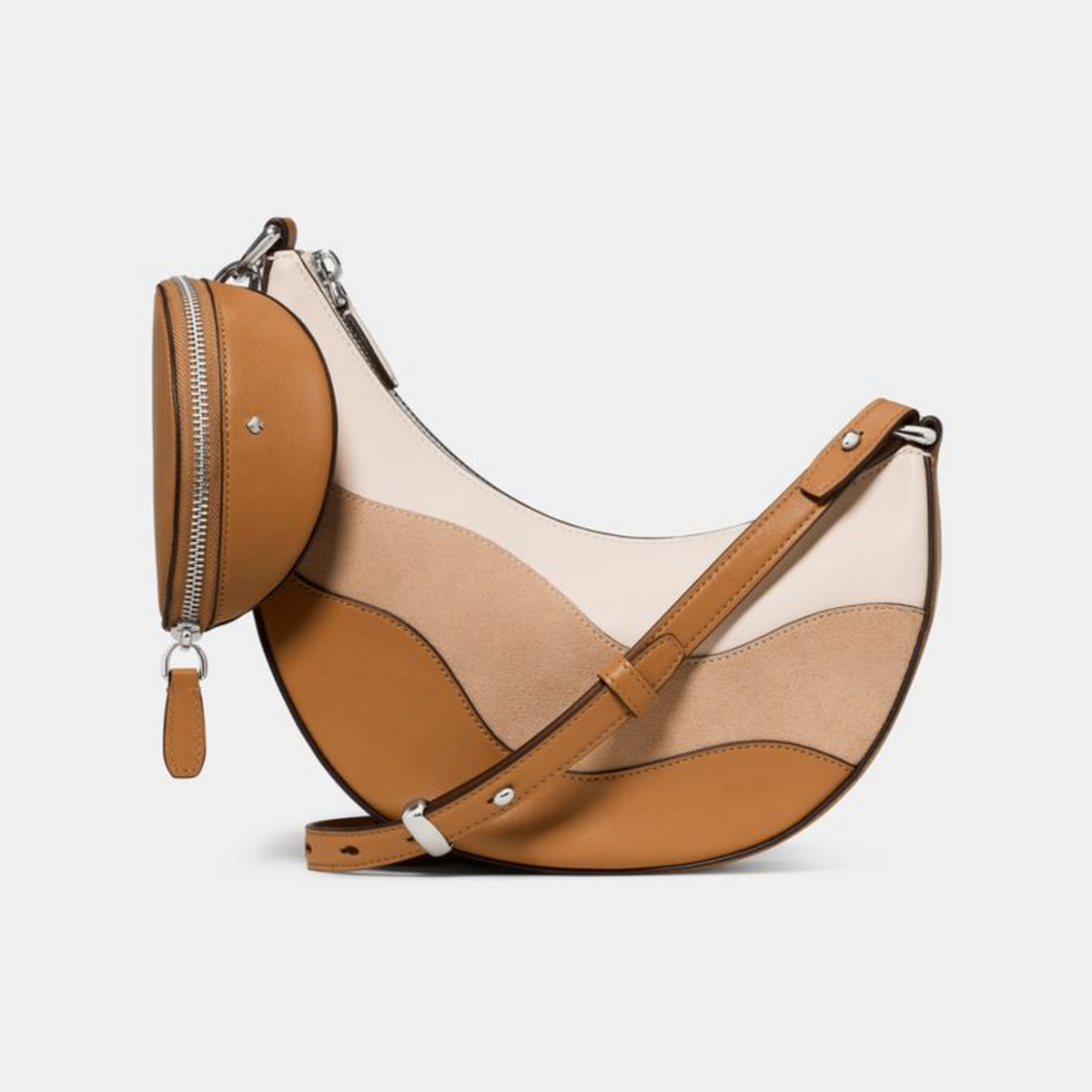 Duo Wavy Suede Crossbody Bag