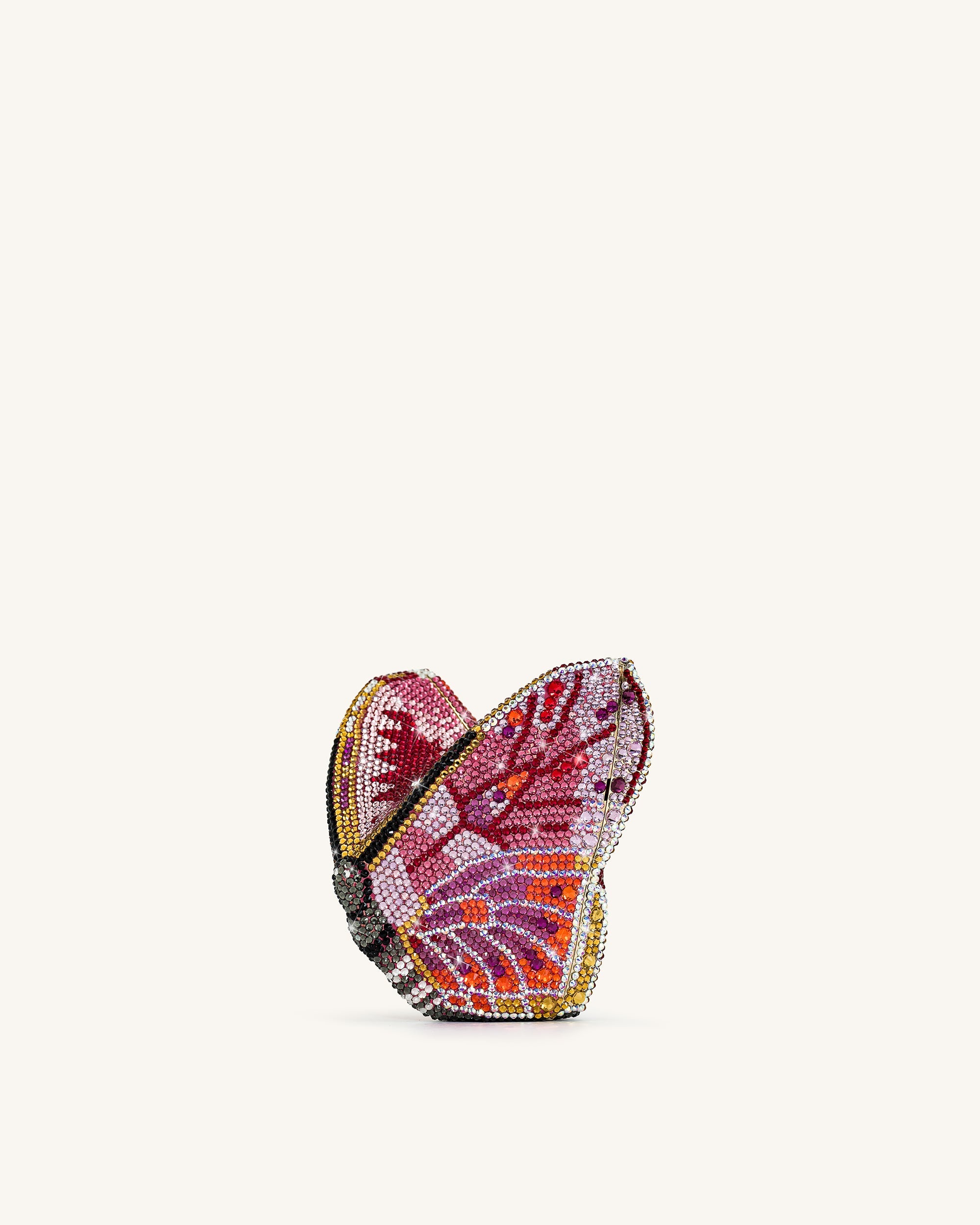 Paisley Crystal Butterfly Clutch - Blue