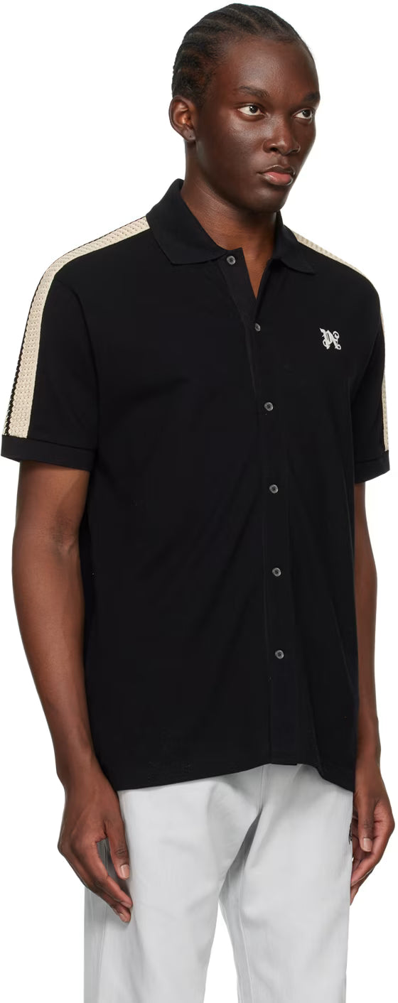 Black Monogram Track Polo