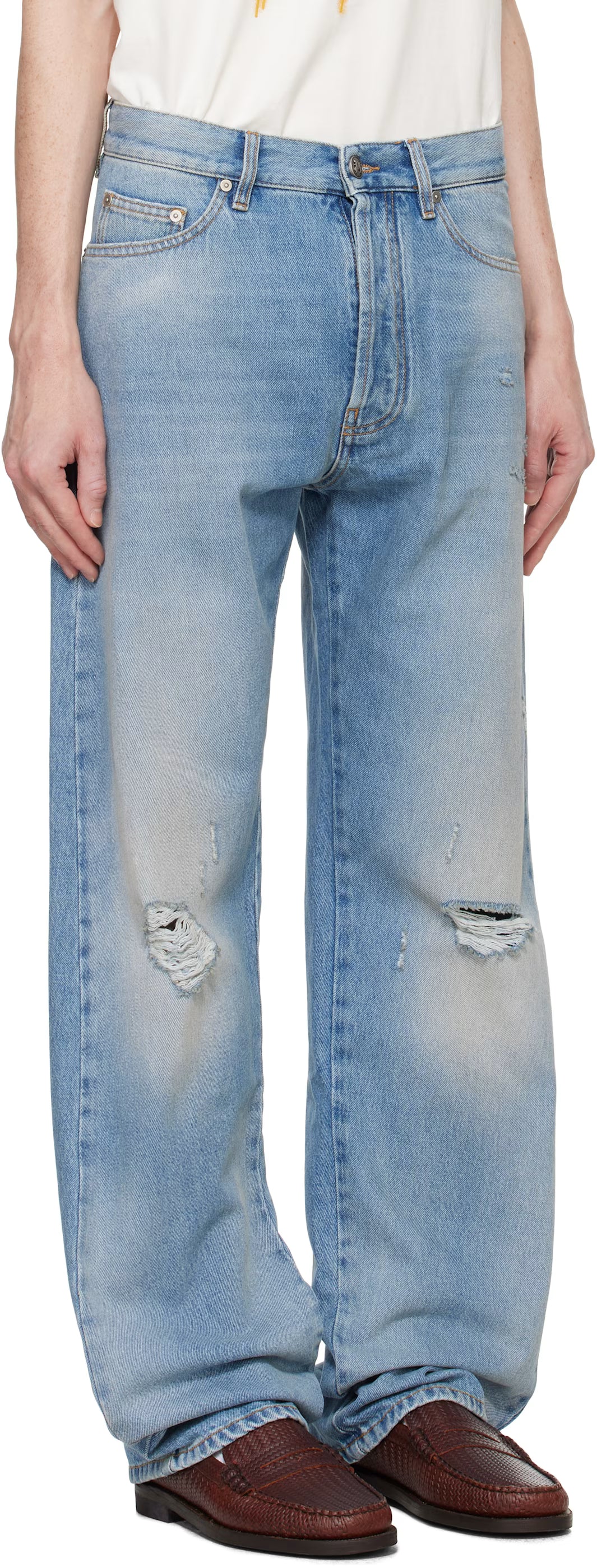 Blue Monogram Series Loose Fit Jeans