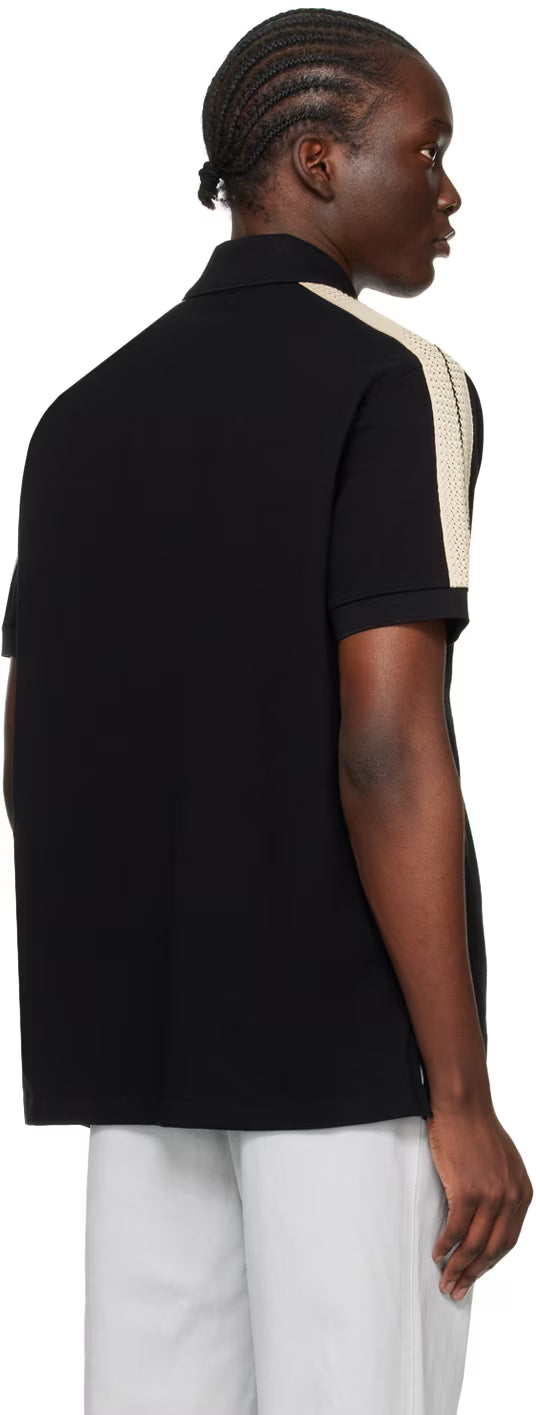 Black Monogram Track Polo