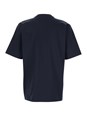 Fendi Blue Crewneck T-Shirt with Logo Printed on the Front and Patch Pocket with Zip in Cotton Man