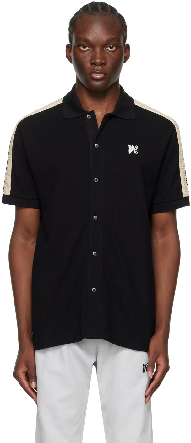 Black Monogram Track Polo