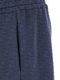 Fendi Blue Pants with All-Over Embossed FF Motif and Elastic Waist in Cotton Blend Man