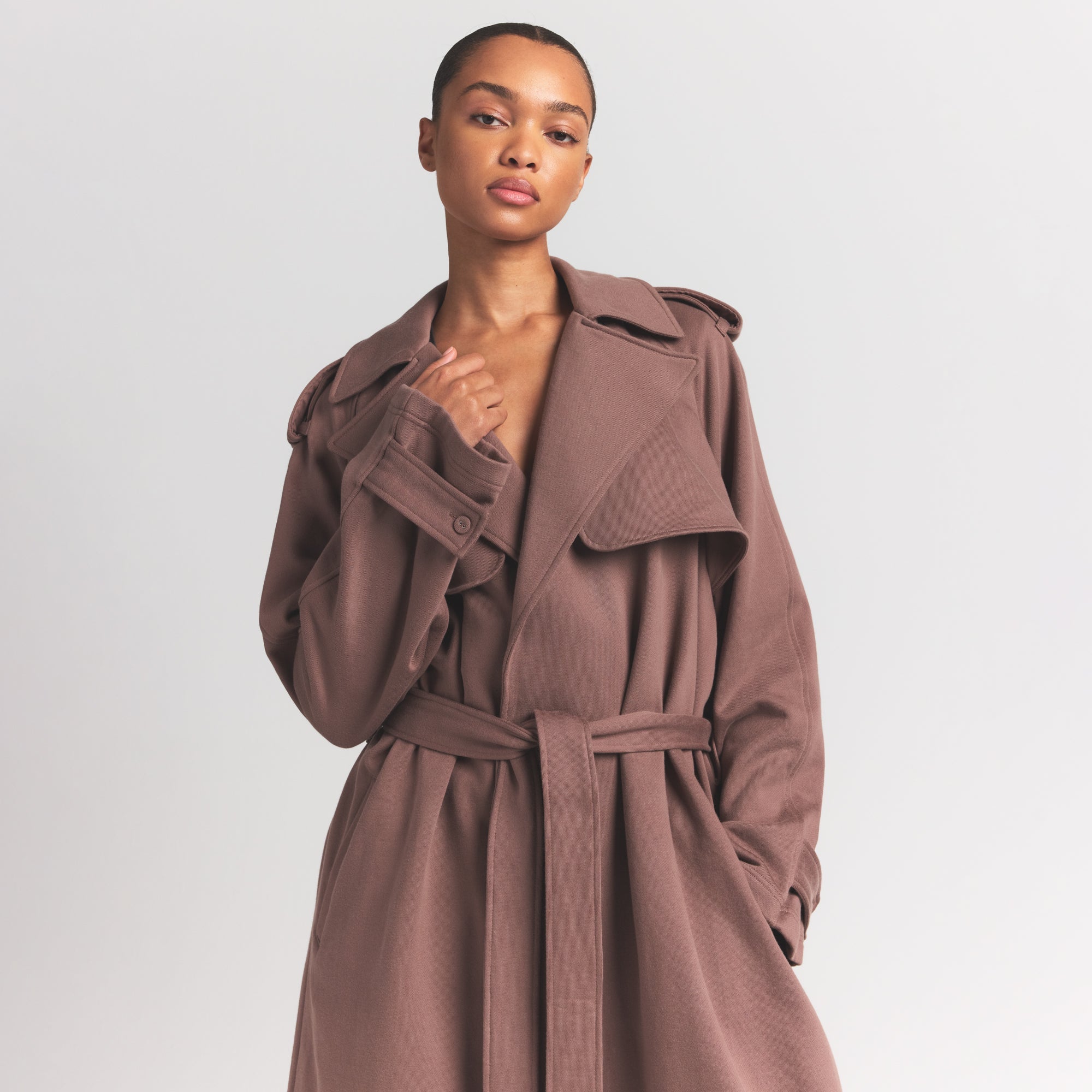 Boyfriend Fleece Oversized Trench Coat