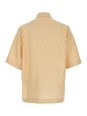 Fendi Yellow Shirt with Wide Short Sleeves and All-Over FF Motif in Linen Blend Man