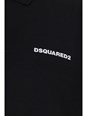 Dsquared2 Black Polo Shirt with Classic Collar and Logo Lettering on the Front in Cotton Woman