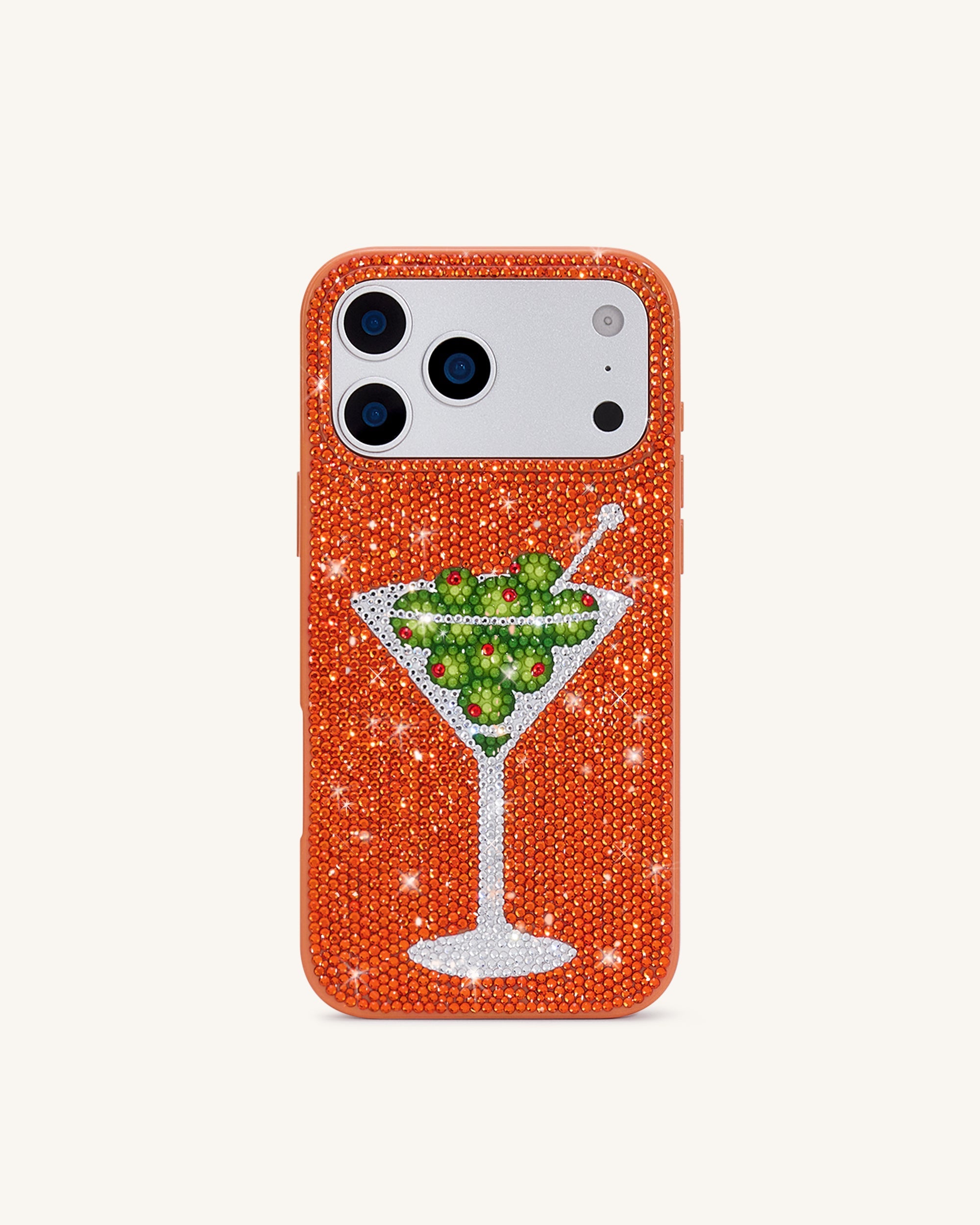 Olive Martini Artificial Crystal Phone Case - Gold