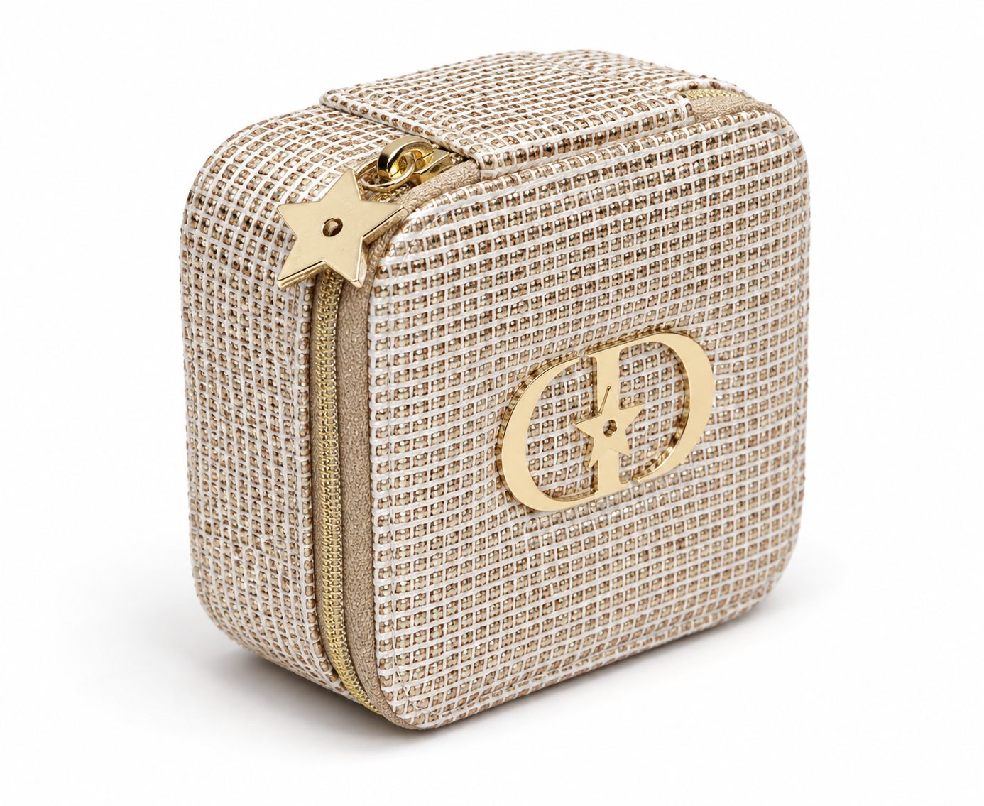 Christian Dior Golden Logo Travel Jewellery Case With Mirror – (Rare VIP Gift)