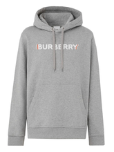 Burberry Farley Logo Printed Hoodie in Grey