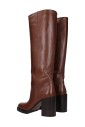 Prada Brown Leather Block Heel Knee-High Boots